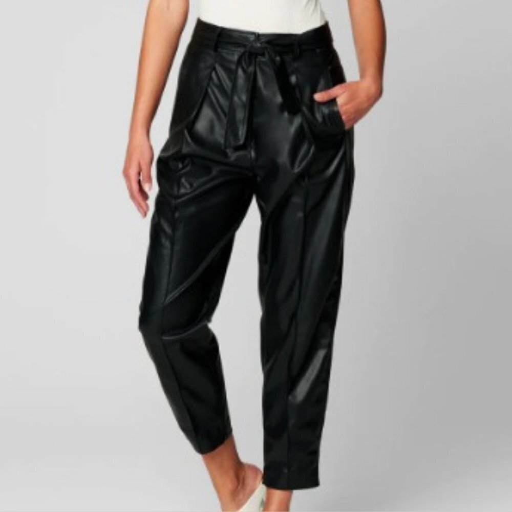 Blanc NYC Women's Off The Record Trouser Black Vegan Leather Pant - 30